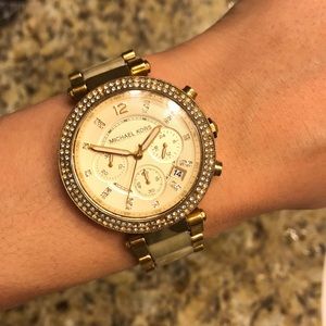 Micheal Koras Pearl Gold Watch